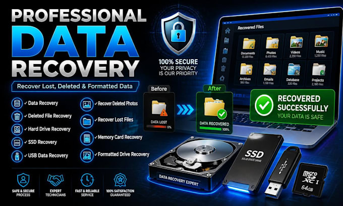 recover deleted, formatted, lost data and files