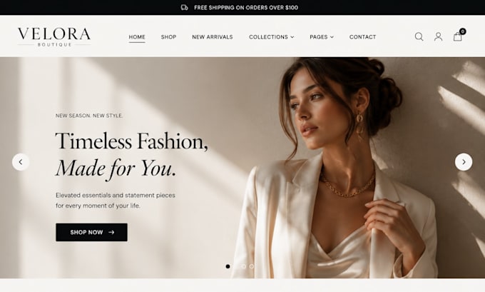build modern shopify clothing store, fashion store and clothing brand website