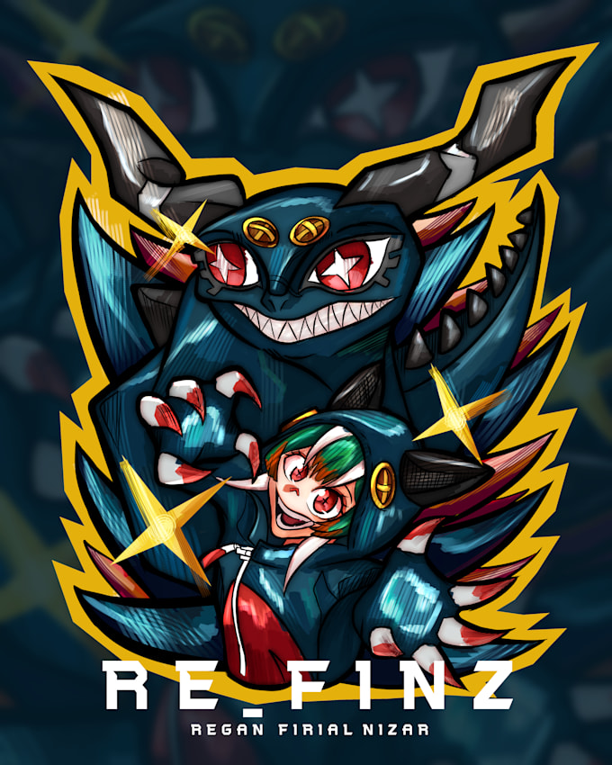draw colorfull fan art anime character