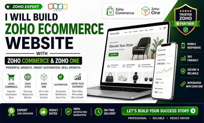 build zoho ecommerce website with zoho commerce and zoho one