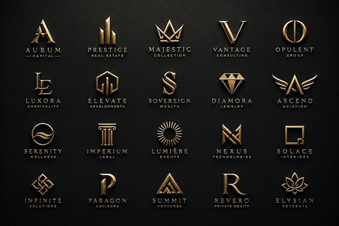 create a modern luxury logo design and brand identity