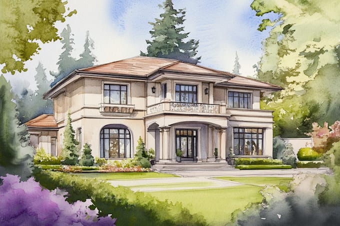 do watercolor house painting