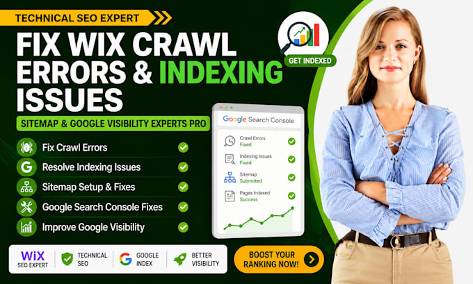 fix wix crawl errors, indexing issues, sitemap and google visibility experts pro