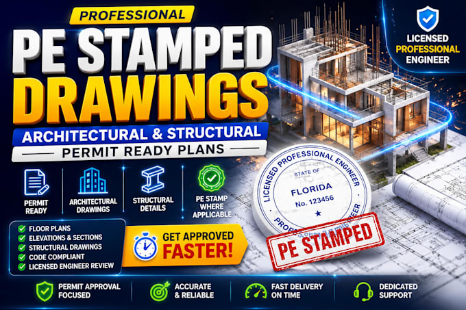 create permit ready architectural and structural drawings with licensed engineer