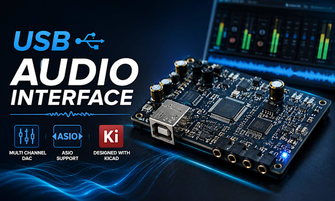 develop usb audio interface pcb firmware using kicad with asio multi channel dac