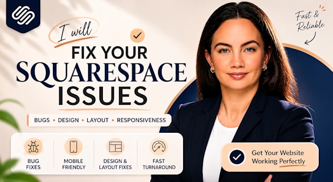 fix squarespace website errors, forms, navigation and layout issues