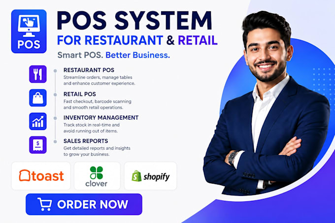 set up complete pos system for restaurants and retail