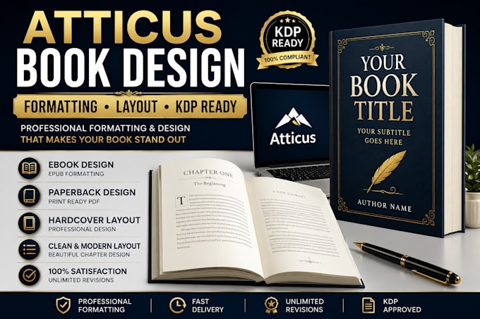 do atticus book formatting book design and KDP layout design
