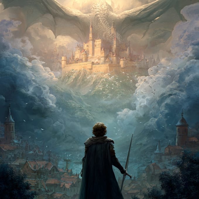 create illustrated fairytale book cover