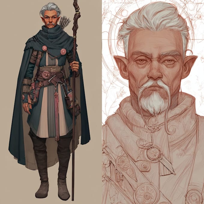 draw dnd character art and fantasy charecter art