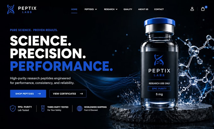bulid peptide website nutraceutical store supplement website peptide store