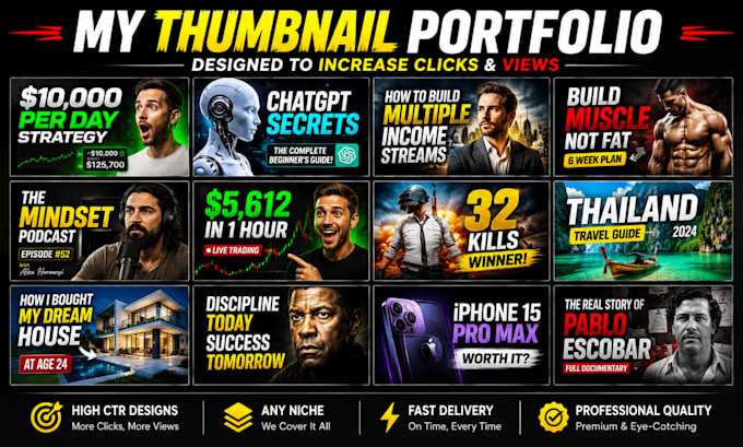 create CTR boosting youtube thumbnail in 24hrs