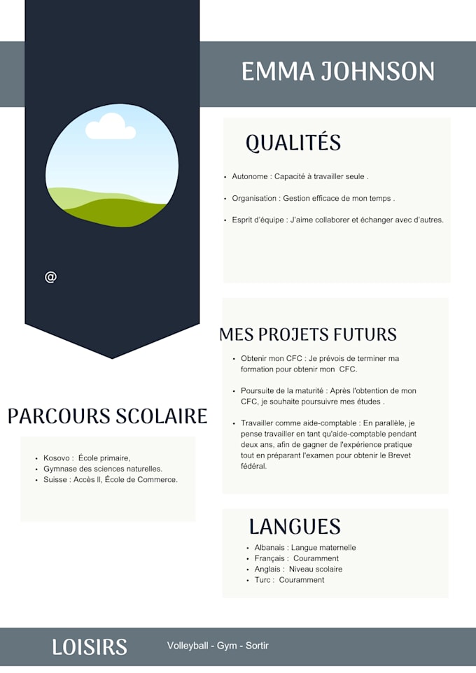 create a professional and modern CV resume design