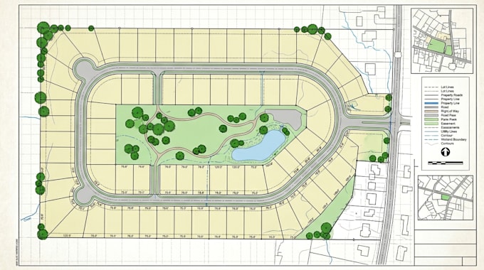 create detailed plot plans property layouts and subdivision mapping design