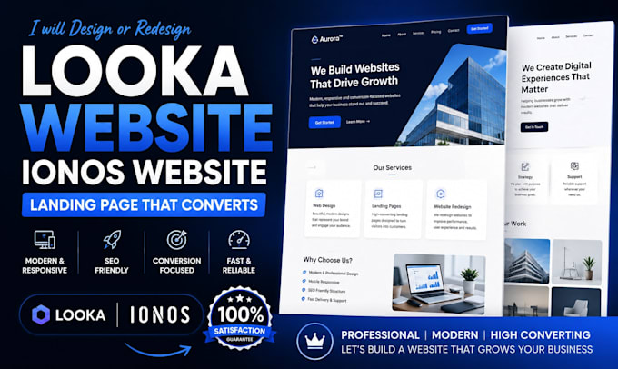 design looka website, looka website redesign, landing page, ionos website