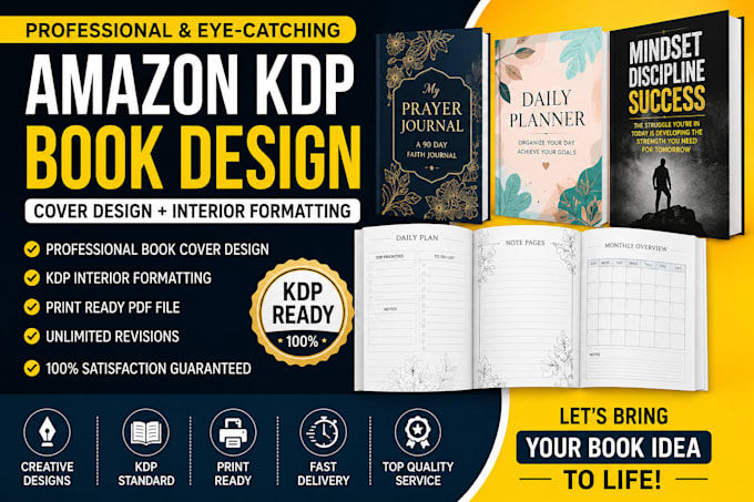 create amazon KDP books with top ranking designs and interior formatting