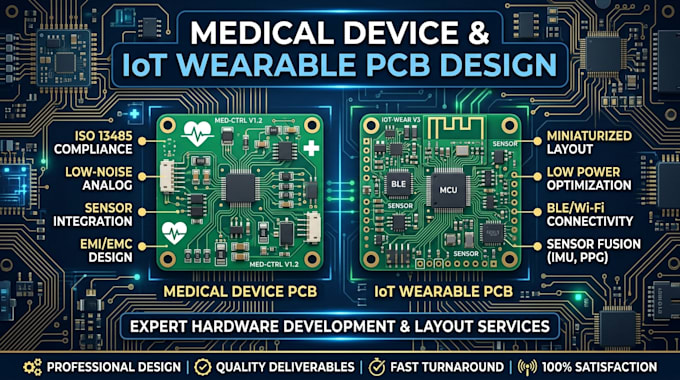 design medical device pcb and smart iot wearable hardware