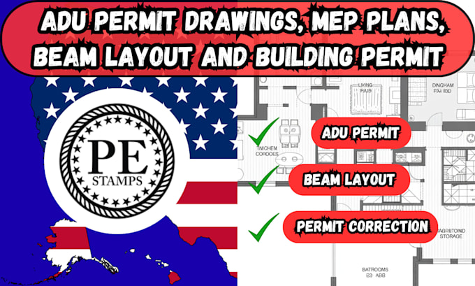 design adu permit drawings, mep plans, beam layout and building permit set
