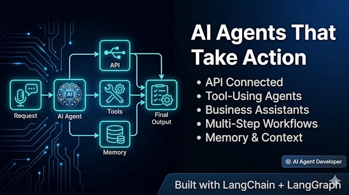 build ai agent, chatbot using langchain, langgraph, openai