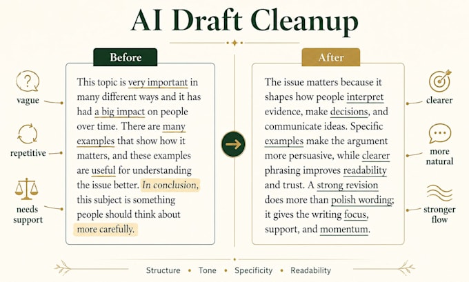 rewrite ai content into natural human prose