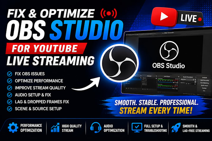 fix and optimize obs studio for youtube live streaming