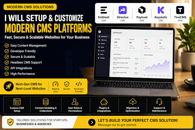 setup emdash cms directus payload cms keystatic and tinacms websites