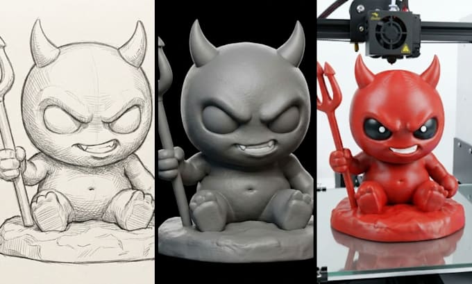 convert 2d image sketch or photo to 3d model stl  3mf file for 3d printing