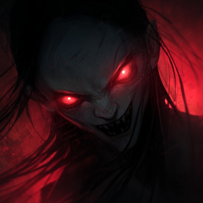 make a horror style illustration, artwork, cover