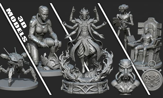 sculpt 3d printable miniatures tabletop figurines action figures poseable models