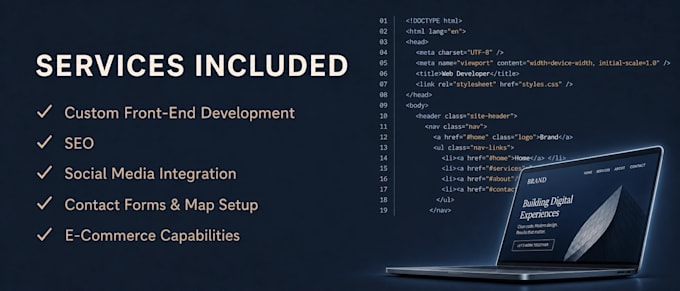 design a modern responsive landing page or front end website
