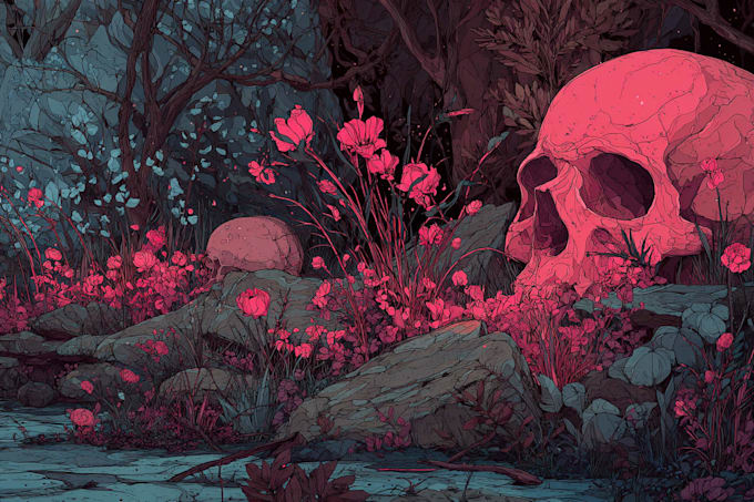 make a dark horror art illustration