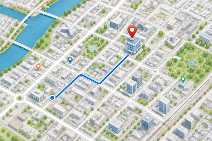design professional office map, company location map and custom google map