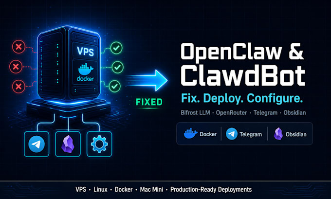 setup fix openclaw clawdbot bifrost llm openrouter telegram obsidian dashboard