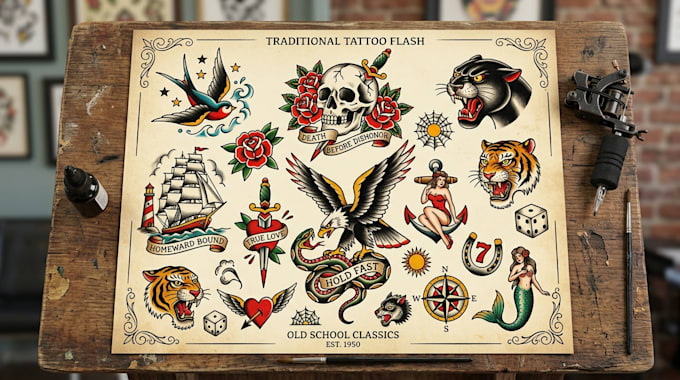 create custom traditional tattoo designs