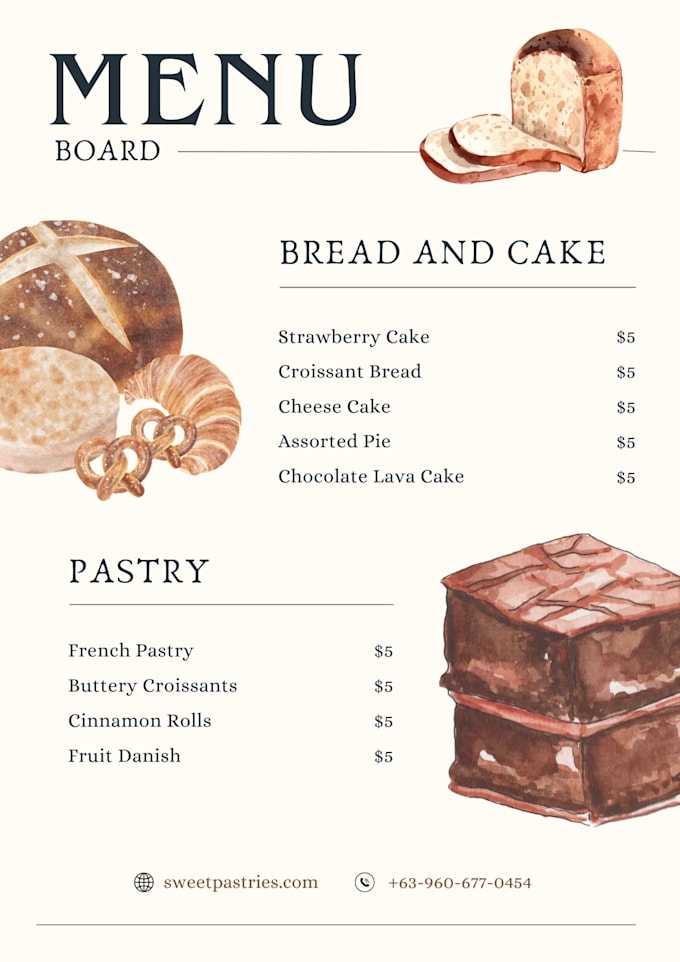 create a restaurant menu in canva