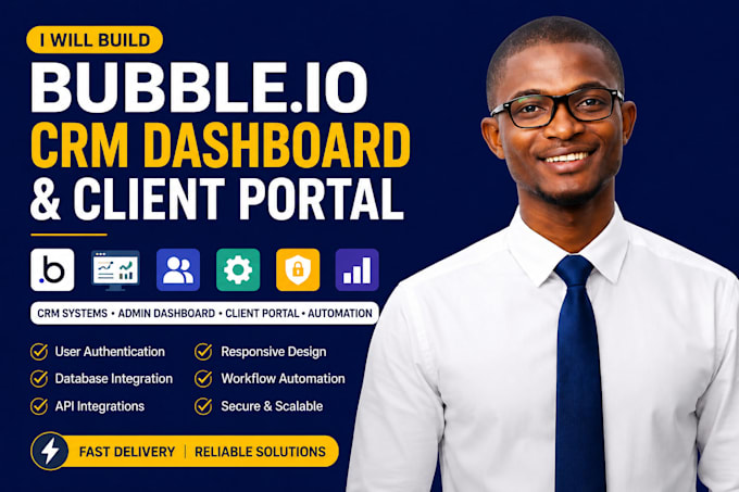 build bubble io CRM dashboard and client portal