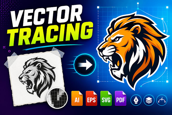 do anything in adobe illustrator, redraw image, logo, vector art illustration