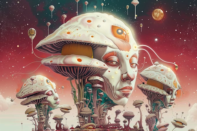 draw a surrealist or fantasy illustration