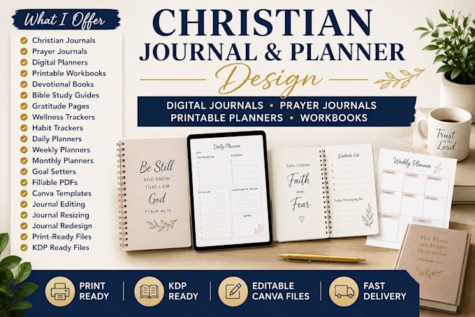 design redesign digital journal hyperlink planner kdp journal, printable planner