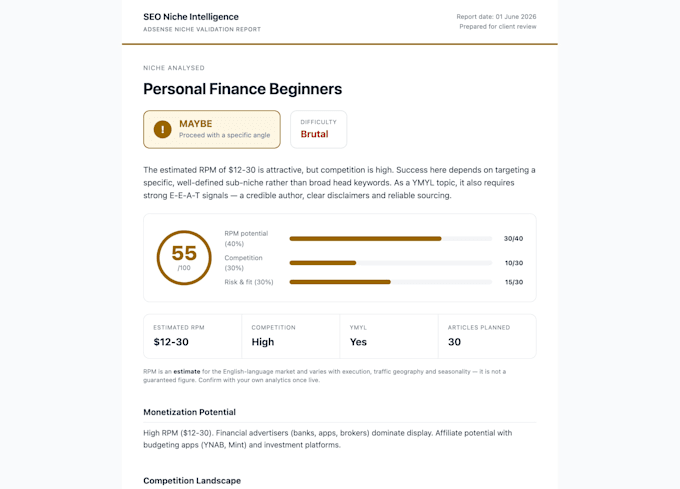 analyze and validate a profitable niche for your adsense website