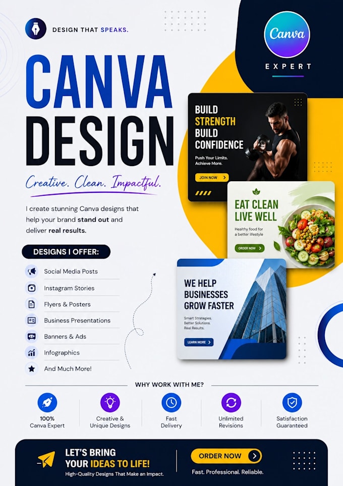 design flyers and posts in canva