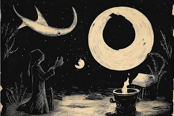 create stunning linocut or woodcut style illustrations