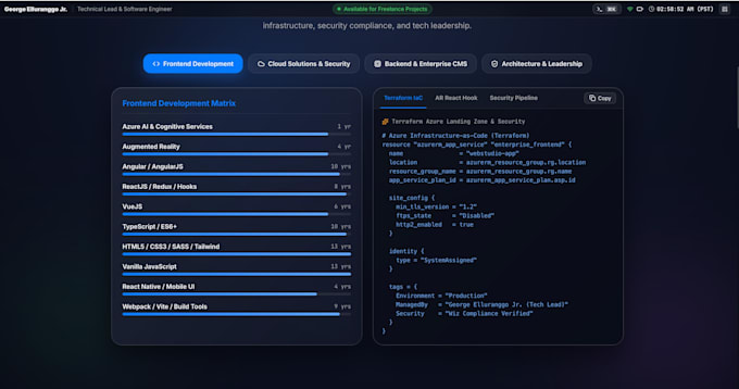build full stack web development and cloud architecture