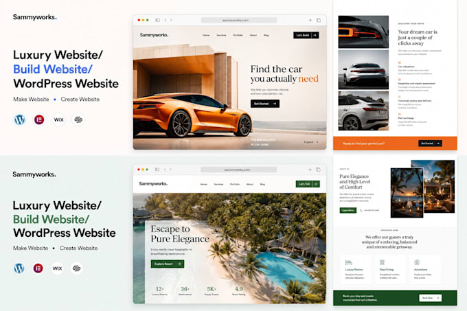build luxury website design luxury wordpress website development