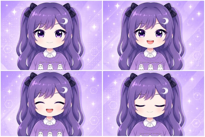 create cute anime chibi pngtuber avatar