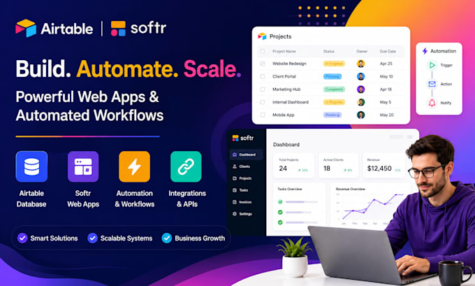 setup airtable database softr webapp, softr client portal airtable integrations