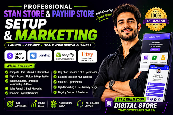 setup stan store digital product, stan store marketing, digital store, payhip