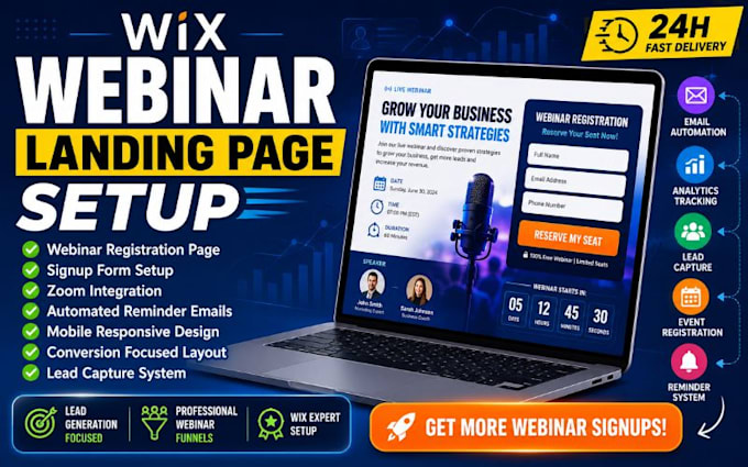 develop wix webinar landing page wix registration form integration