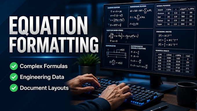 do technical typing, scientific transcription, and format complex equations