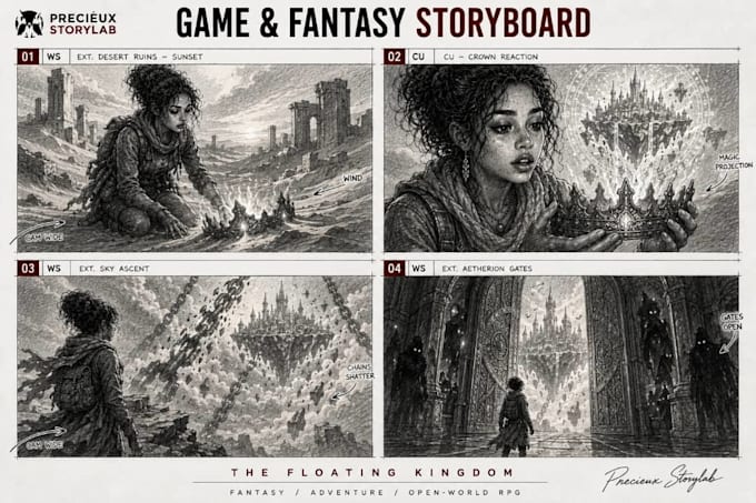 visualize your game world through cinematic storyboard design